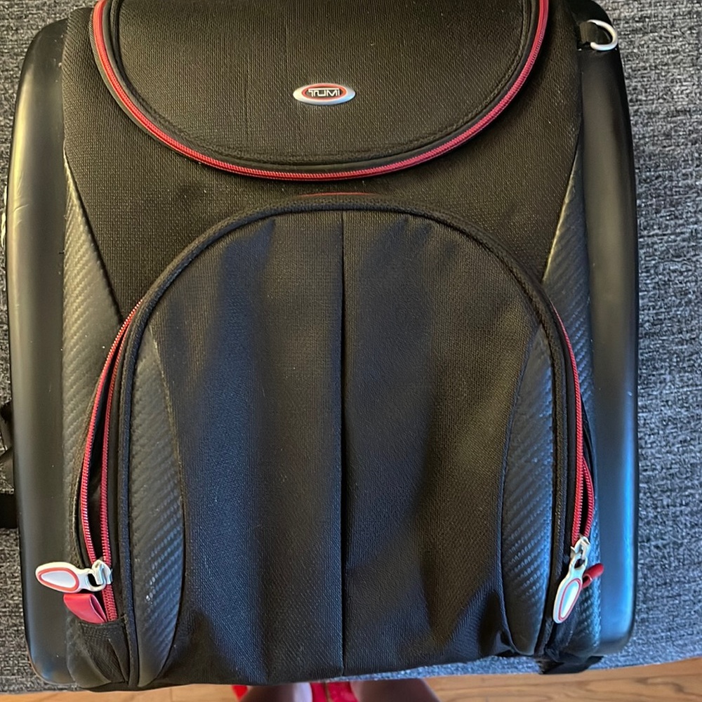Tumi  T3 backpack black and red